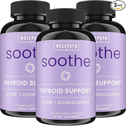Soothe Hormone Balance for Women + Thyroid Support for Women (3-Pack) | Cortisol Manager, Mood Support, & Metabolism Booster | Adrenal Support | Rhodiola, Selenium, Iodine | Adaptogens, 180 ct
