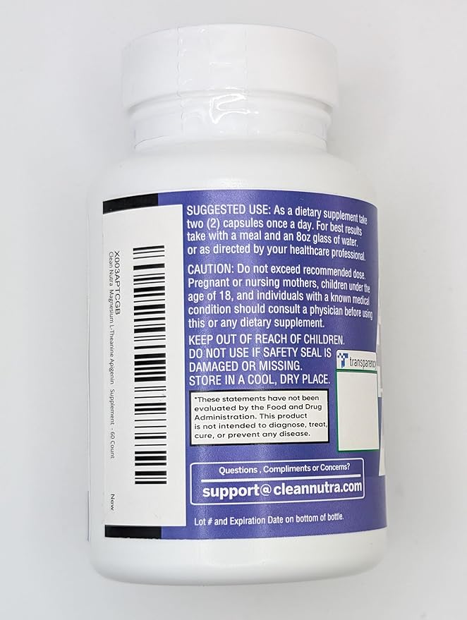 Magnesium Glycinate Complex 1000mg with L-Theanine 200mg Apigenin 50mg Citrate Taurate Supplement - 5-HTP GABA Passion Flower Lemon Balm L-Glycine Phosphatidylserine Ashwagandha - 2Pack