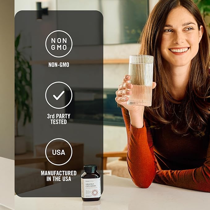 Smarter Nutrition Curcumin Softgels - Vegan High Absorption 400 mg Curcumin Supplement Standardized to 95% Tetrahydrocurcuminoids + Organic Black Seed Oil & Ginger for Joint & Immune Health - 360 Ct