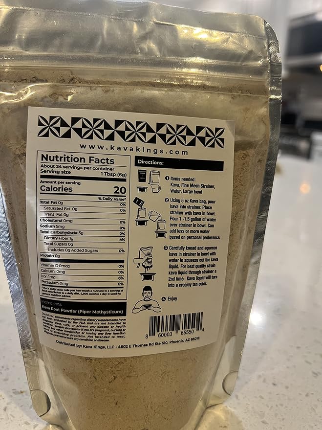 Kava Kings Kava Root Powder-Noble Kava Tonga 16 oz-Naturally sourced from 'EUA, Tonga