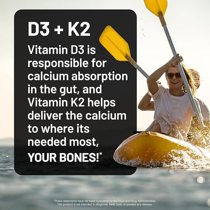 NatureWise Vitamin D3 1000IU + K2 (MK7) 100mcg with Organic Extra Virgin Coconut Oil - Supports Calcium Absorption, Bone & Immune Health - Non-GMO, Soy & Gluten-Free - 90 Softgels[3-Month Supply]