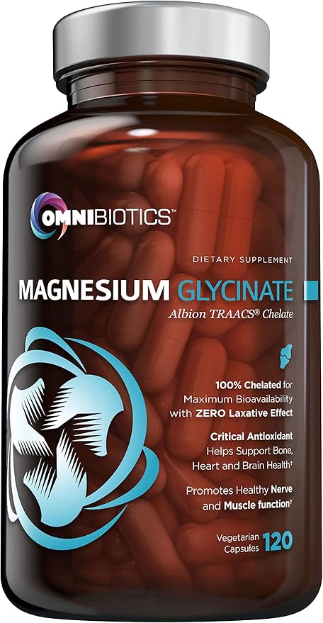 Magnesium Glycinate Supplement with Superior Absorption - Magnesium Supplement with 100% Pure Albion TRAACS Bisglycinate Chelate for Sleep, Heart Health, Nerves, & Muscles - Non-GMO 120 Vegan Capsules