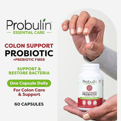 Probulin Colon Support Probiotic Supplement, Daily Gut, Digestive, and Immune Health Probiotics Capsules for Men and Women, 20 Billion CFU, Vegan, 60 Count Bottle