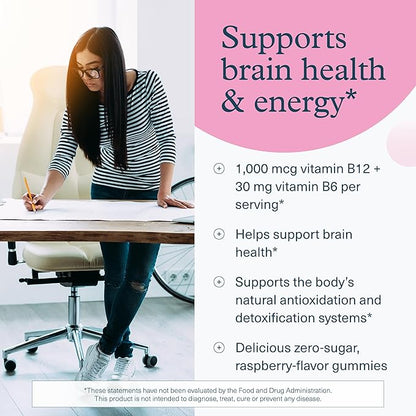 Youtheory B12B6 - Vegan Vitamin B6 & Vitamin B12 - Offers Brain Health, Energy & Immunity Support* - Dairy, Soy & Gluten Free - 60 Gummies