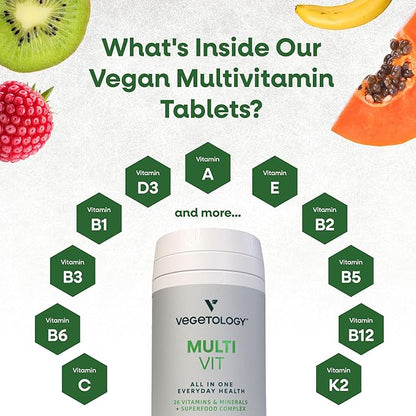 MultiVitamin Supplement, Vegan Multivitamins, 26 Vitamin & Minerals for Metabolic & Immune Support – Multivitamin for Women & Men (3 Pack)