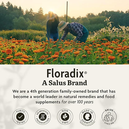 Floradix Calcium Magnesium Liquid Herbal & Mineral Supplement - Bone Support Supplement* with Calcium, Magnesium, Vitamin D & Zinc - Vegetarian, Non-GMO - 8.5 fl oz