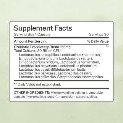 Dr. Amy Myers Best Probiotics 30 Billion CFU Per Capsule - for Women & Men - Powerful Combination of Doctor Approved Strains - Supports Healthy Digestion and Gut Bacteria Balance - One Month Supply
