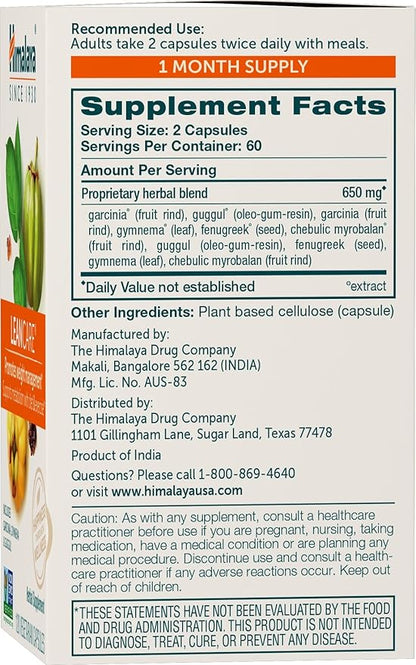 LeanCare Herbal Supplement for Weight Support, Promotes Healthy Body Weight and Metabolism, Garcinia, Gymnema, Guggul, Non-GMO, Vegan, 600 mg, 120 Vegetarian Capsules, 30 Day Supply