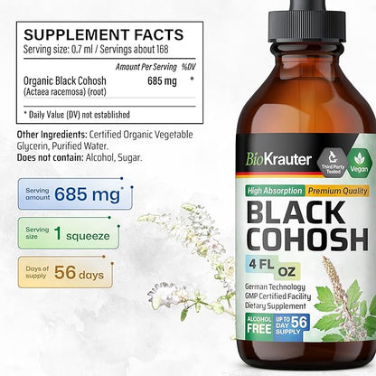 BIO KRAUTER Black Cohosh Tincture 4 Fl. Oz. & Vitex Tincture 4 Fl. Oz.