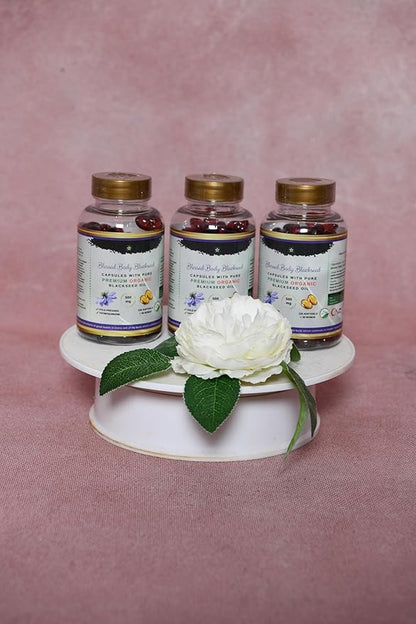 Black Seed Oil Capsules Halal Organic 120 Softgels Cold Pressed Thymoquinone - Turkish - Black Cumin Nigella Sativa Non-GMO Halal Gelatin & Glycerin 100% Pure Oil 500 mg - Blessed Kalonji Oil