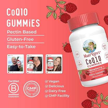 CoQ10 Gummies by MaryRuth's | Coenzyme Q10 | Gummy Supplements for Heart Health & Cellular Health | Antioxidant | CoQ10 120 mg | Vegan | Non-GMO | Gluten Free | 60 Count | 1 Month Supply
