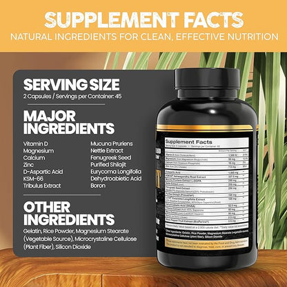 Sergeant Steel Blended with shilajit,Ashwagandha,mucuna,Magnesium,Nettle,zinc and Others for,Muscle Growth,Energy,Calm and Immune Support.300 Capsules 2 Months Supply.