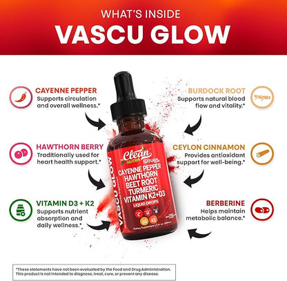 Clean Nutra Cayenne Pepper Drops Supplement Liquid + Hawthorn Berry, Vitamin D3 K2 Beet Root Powder, Ceylon Cinnamon, Turmeric Curcumin, Organic Panax Ginseng, Berberine Extract Organic (2)