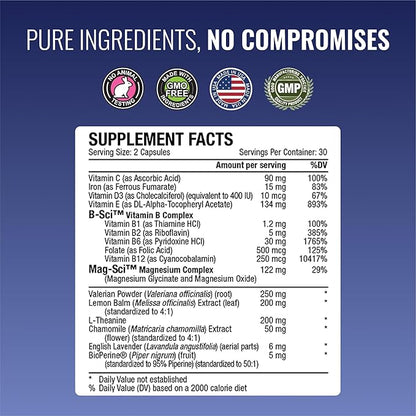 Approved Science Restlex - 420 mg Magnesium Glycinate Blend, L-theanine 200 mg - 60 Capsules