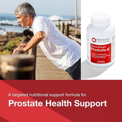 PROTOCOL FOR LIFE BALANCE Prostate-B Clinical Strength - Prostate Health Supplement for Men - with Beta Sitosterol, Lycopene & Saw Palmetto - Halal & Dairy Free - 90 Softgels