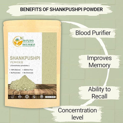 Shankhpushpi Powder Convolvulus Pluricaulis 100% Natural | Supports Digestion, Immunity, & Cognitive Function 5.3 oz