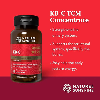 Nature's Sunshine KB-C, Chinese TCM Concentrate, 30 Capsules | Strengthens the Urinary System, Supports the Structural System, and May Help the Body Restore Energy