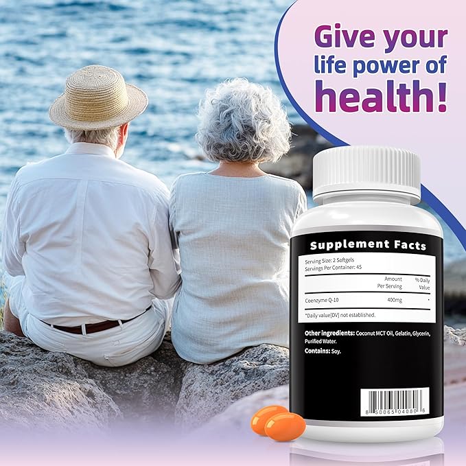I LOVE HEALTH® CoQ10 400mg, 90 Vegetarian Softgels - High Absorption, Vegetarian, Coenzyme Q10 | Support Heart Health, Energy & Cellular Function | Soy-Based | Third Party Tested | Made in USA