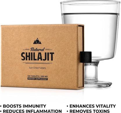 Natural Shilajit Tablets – 120 Dry Drops 100% Pure Shilajit for Men & Women with Fulvic Acid & 85+ Trace Minerals for Peak Physical & Mental Performance, Immune Health & Detox (4 Month Supply)