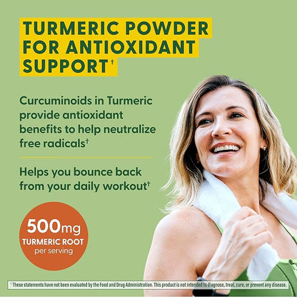 MegaFood Daily Turmeric Nutrient Booster Powder - Turmeric Supplement -with Black Pepper Extract, Tart Cherry & Vitamin C - Vegan - Made Without 9 Food Allergens - 2.08 Oz (30 Servings)