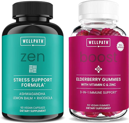 WellPath Zen & Boost Bundle – Stress Relief & Immune Support – 60 Ct Each