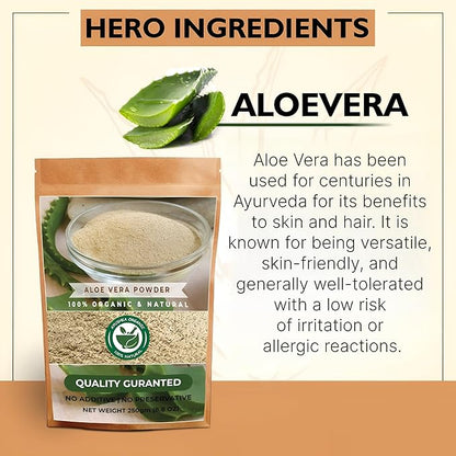 Aloe Vera Powder | Aloe barbadensis | Hair Care, Skin Care, and Natural Remedies (17.7 OZ | 500 gm)