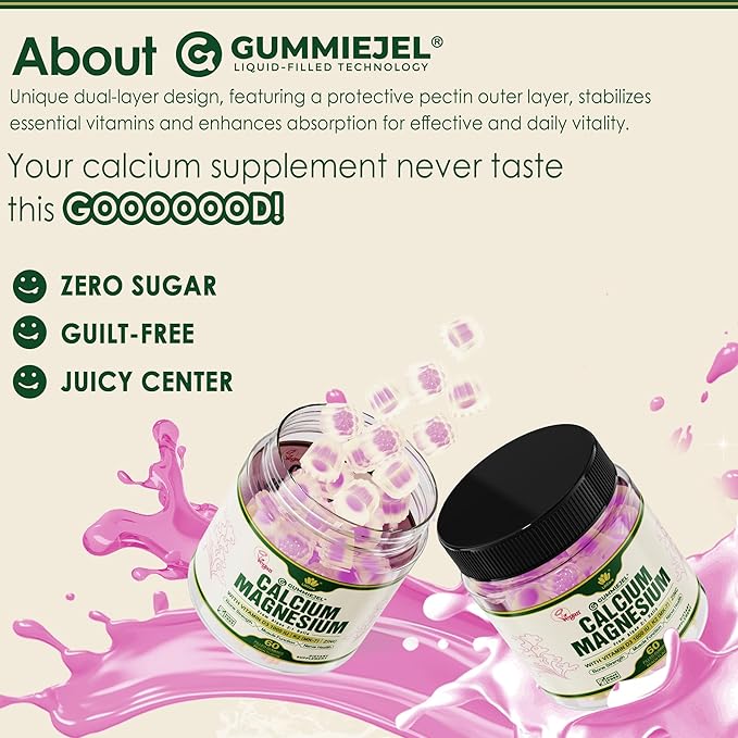 Plant Based Calcium Gummies 600mg with Vitamin D3 K2, Zinc for Bone Strength, Calcium Supplements for Women (Certified Vegan) Sustainably Sourced Algae Calcium Magnesium 2:1 Ratio, Sugar Free - 60 Cts