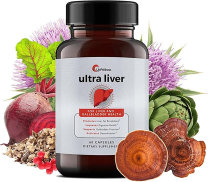 Ultra Liver Supplement for Liver Health and Gallbladder Support - Powered by TMG, NAC Milk Thistle, and More - 60 Capsules