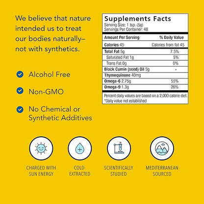 North American Herb & Spice Black Seed Oil - 8 fl. oz. - Cardiovascular, Digestive & Immune Support - Contains Wild, Mediterranean Oreganol P73 Oregano Oil - Non-GMO - 48 Total Servings