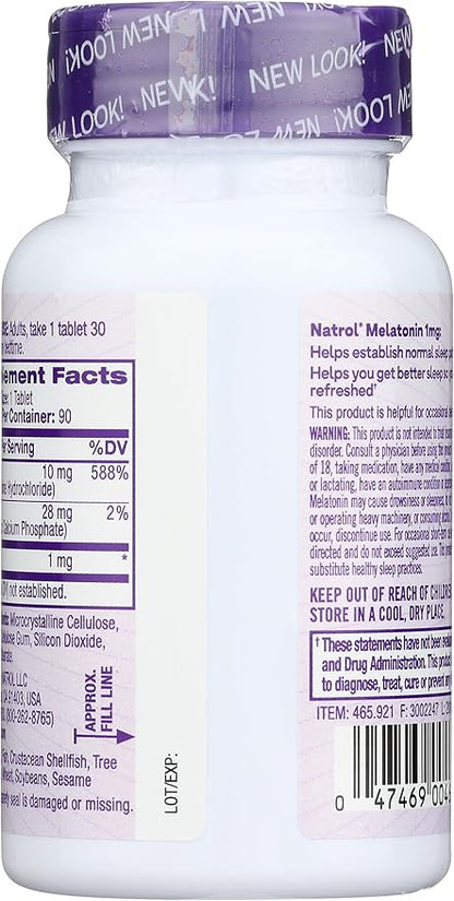 Natrol Melatonin Tablets 1mg, 90 Count