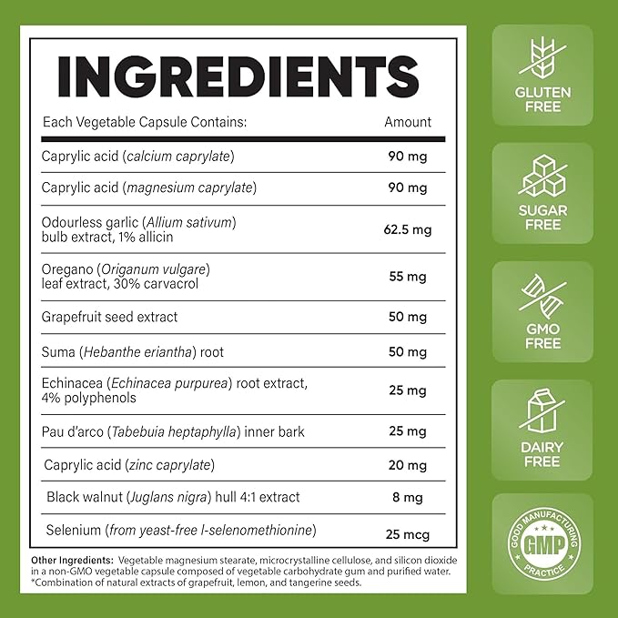 New Roots | Candida Cleanse Detox Supplement (90 Capsules), Stop Candida Overgrowth, Support Balanced Intestinal Flora with Oregano, Echinacea, Botanical Complex, Digestion Relief