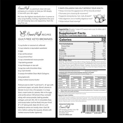AnnieMak Collagen Peptides Powder with Bone Broth, Protein & More for Skin Care, Healthy Hair & Nails, Grass Fed, Clean Multi Collagens Supplement for Women's Wellness, Gluten Free, Unflavored