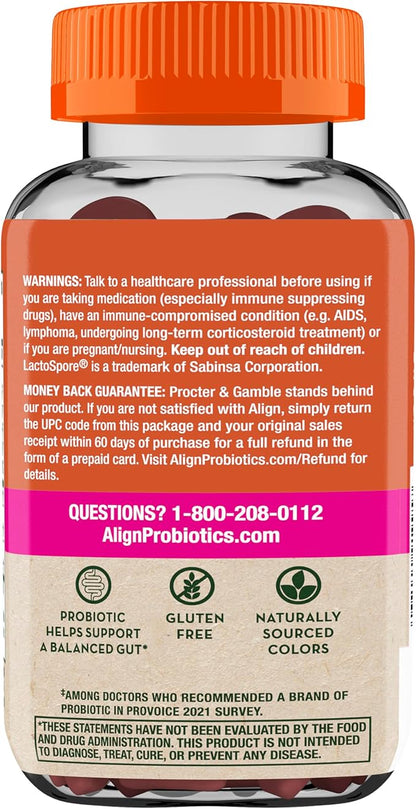 Align Women's Health, Prebiotic + Probiotic, with Cranberry for Feminine Health, Help Nourish & Add Good Bacteria for Digestive Health, 50 Gummies