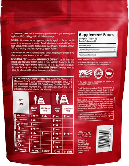 Performance Creatine 1200g – Supports Muscle Growth and Athletic Performance, 240 Servings