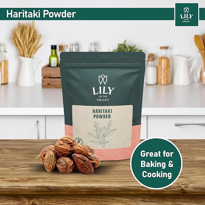 Lily of the Valley Haritaki Powder - Terminalia Chebula - Sourced from India - An Ayurvedic Herb - 100% Natural &No Added Preservative - Vegan & Gluten-Free (16oz, 453g)- Package May Vary