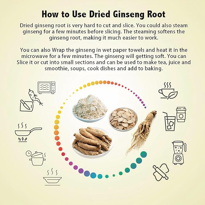 Zen Ginseng - 4 oz Bag of American Wisconsin Ginseng Root - Non-GMO, Gluten Free. Add This Ginseng in Soup, Tea, Coffee, juices, Smoothies and Baking (Small Long Root 4 oz Bag)