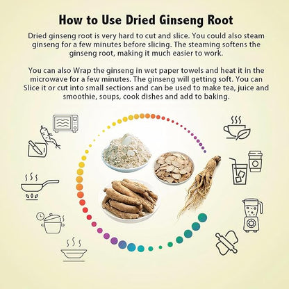 Zen Ginseng - 4 oz Bag of American Wisconsin Ginseng Root - Non-GMO, Gluten Free. Add This Ginseng in Soup, Tea, Coffee, juices, Smoothies and Baking (Small Long Root 4 oz Bag)