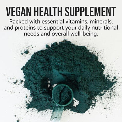 WHYZ Organic Spirulina Powder, 250g, Protein-Rich Spirulina Supplement, Organic Superfood for Immune Support, Green Spirulina Powder Organic Non GMO for Smoothies & Recipes