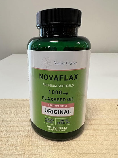 Natural Organic Flaxseed Oil 1,000 mg, Essential Omega 3 6 9 Natural ALA Healthy Hair Skin and Nails Gluten Free, Non-GMO, Hexane Free 100 Liquid Softgels