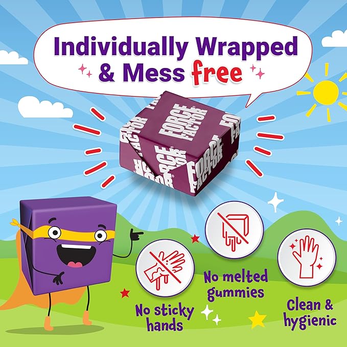 FORCE FACTOR Kids Superfood Super Chews, Kids Vitamins C & D, Immune Support Supplement with Antioxidant Support from Powdered Fruits & Veggies, 2-Month Supply, Very Berry Grape Flavor, 60 Soft Chews