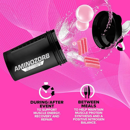 EFX Sports Aminozorb Elite 21 | PH-Correct, Full Spectrum Aminos + Glutamine | Essential & Non Essential Aminos | Zero Sugars | 30 Servings (Pink Bubblegum)