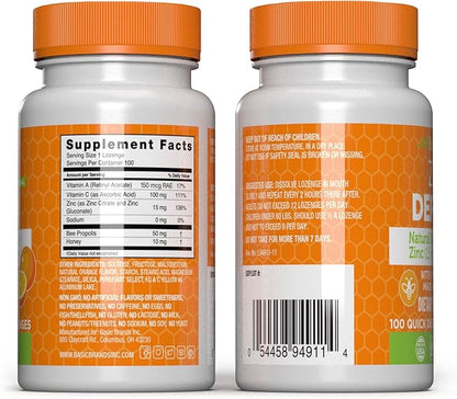 – Zinc Orange Defend - 100 Lozenges - Natural Orange Flavor Zinc–Lozenges - Immune Boost, Cold Relief, Non-GMO, Zinc Acetate & Vitamin C - 2-Pack