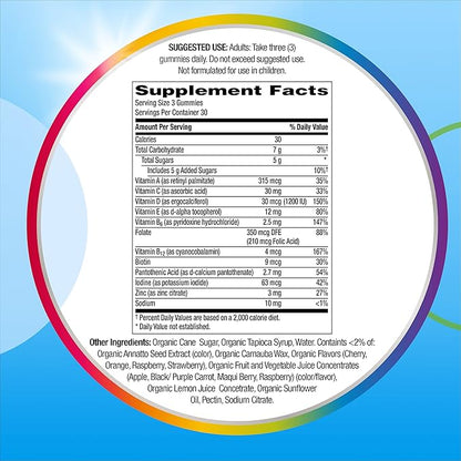 Centrum Men's Organic Multigummies, Men's Multivitamin Gummies, Organic Multivitamin for Men with Essential Nutrients for Immune Support, Energy, and Muscle Function - 90 Count