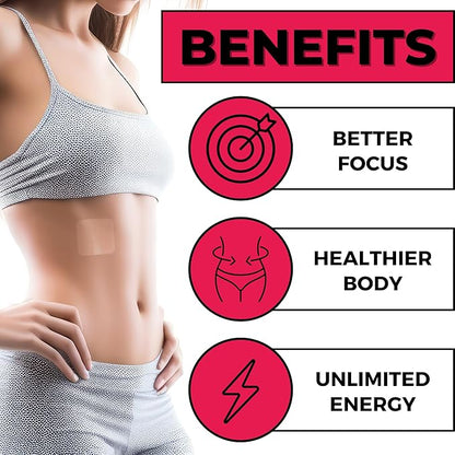 B12 Patches (Pack of 36) - 100% Natural Vitamin Patches for Women, Energy, Focus & Body Support, Self-Adhesive Transparent Patches - Enhanced Formula