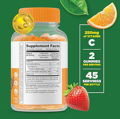 Lifeable Zinc 25mg Kids + Vitamin C Kids, Gummies Bundle - Great Tasting, Vitamin Supplement, Gluten Free, GMO Free, Chewable Gummy