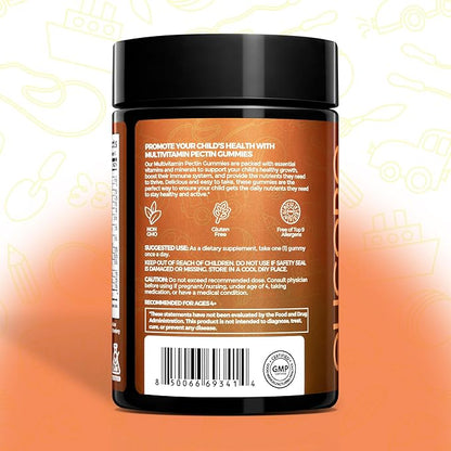 Kids Multivitamin Gummies – Strawberry Flavor – Immune & Growth Support with A, C, D, E, B6, B12, Zinc – Non-GMO, Gluten-Free – Chewable Vitamins for Kids 4+ – 60 Count