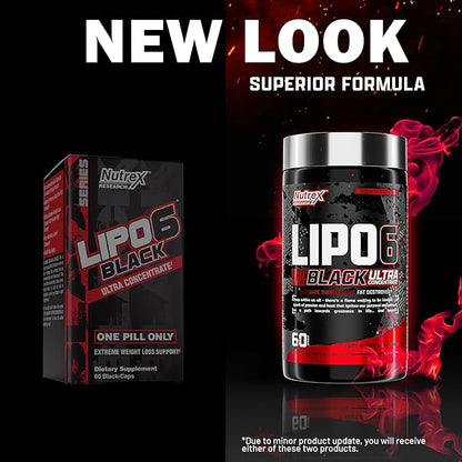 Nutrex Research Lipo-6 Black Ultra Concentrate Thermogenic Fat Burner Supplement, Increase Weight Loss, Energy & Intense Focus 120 Diet Pills