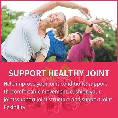 Nutrition Glucosamine Chondroitin Gummies with MSM & Elderberry Extra Strength - Joint Support, Antioxidant Immune Support Supplement for Adults, Men & Women.(2 Pack) Raspberry