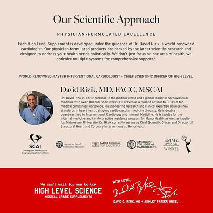 High Level Science Omega 3, CoQ10, Vitamin E for Heart + Body + Mind with DHA/EPA, Antioxidant Supplement for Energy Production, Superior Bioavailable Triglyceride Form - Gluten Free, 60 Softgels