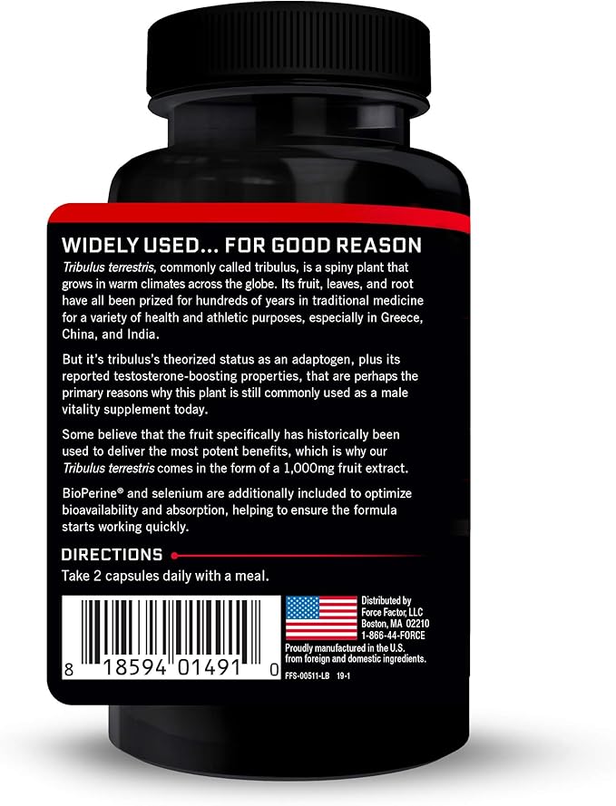 Force Factor Tribulus Terrestris 60ct (pack of 2)